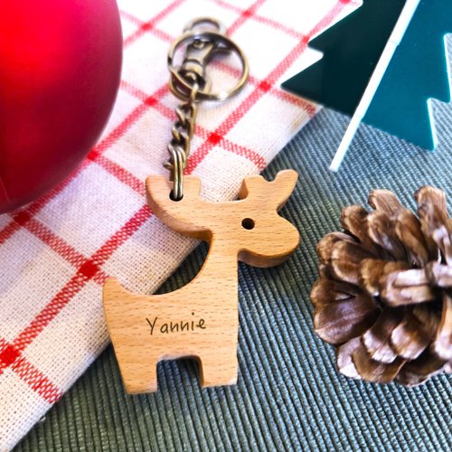 Winter Fairy Tale Christmas Series Wooden Keychain - Customized Engraving