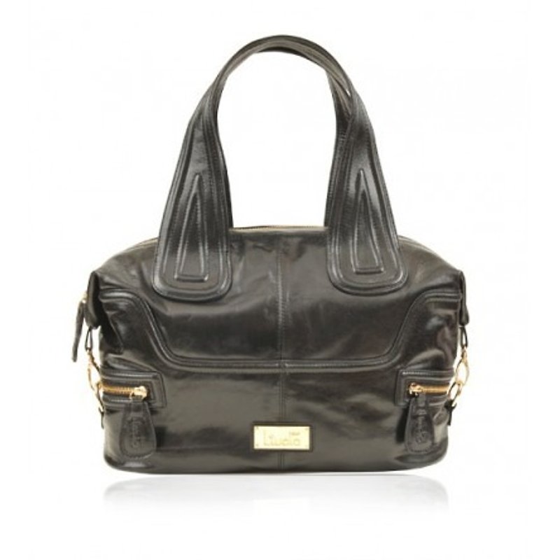 Kina Italian Leather Tote and Shoulder Bag - กระเป๋าแมสเซนเจอร์ - วัสดุอื่นๆ สีดำ
