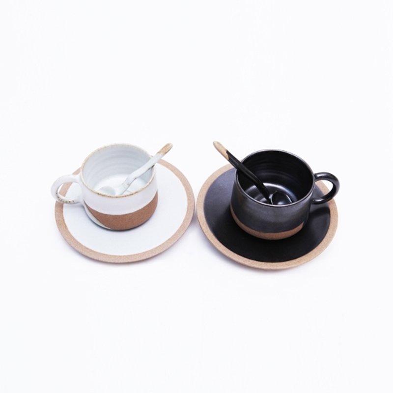 創意手工黑白咖啡杯組設計簡約現代景德鎮制 約200ml - 咖啡杯/馬克杯 - 其他材質 