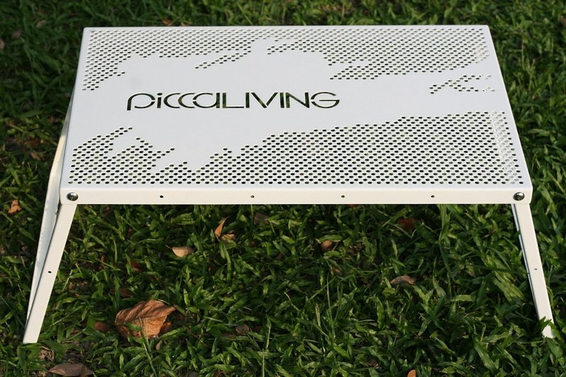PICCALIVING 鐵製露營折疊桌 潑墨自在款  冰雪白 - 其他 - 其他金屬 白色