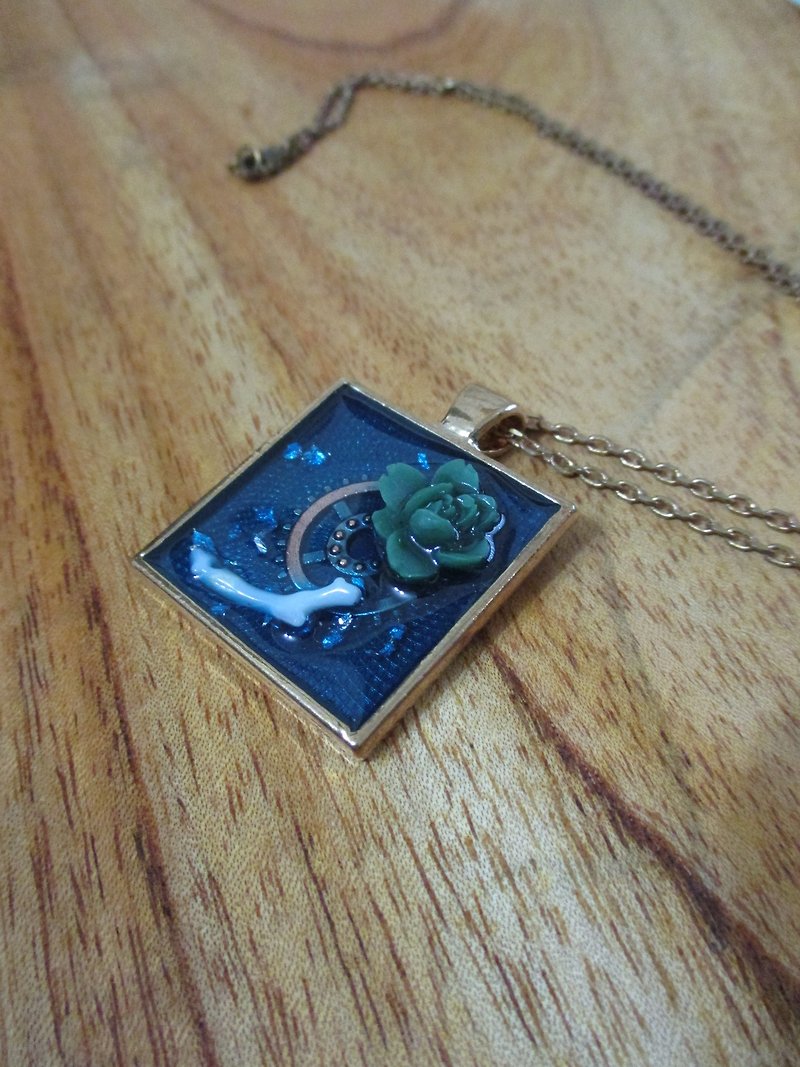 ‧ Slow Slow │ storage memories: blue-green to name. - Necklaces - Other Metals Blue