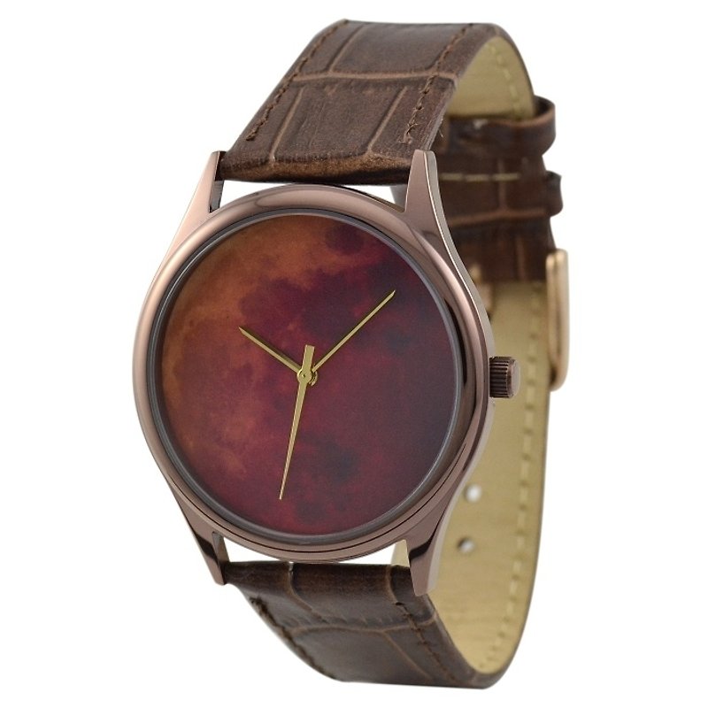 Moon watch (brown) - นาฬิกาผู้หญิง - โลหะ สีนำ้ตาล