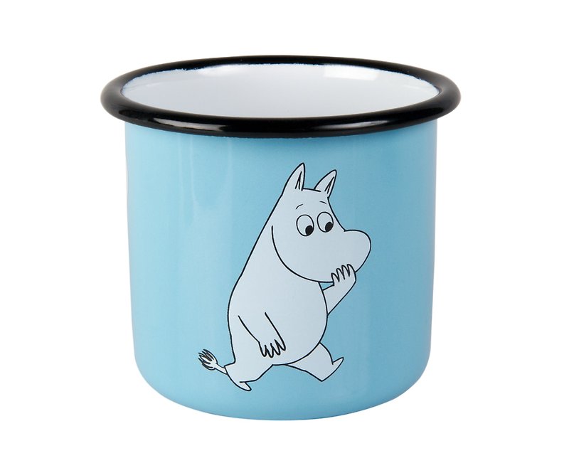 Moomin芬蘭嚕嚕米琺瑯馬克杯3.7 dl (水藍色) 情人禮物 - 咖啡杯 - 琺瑯 藍色