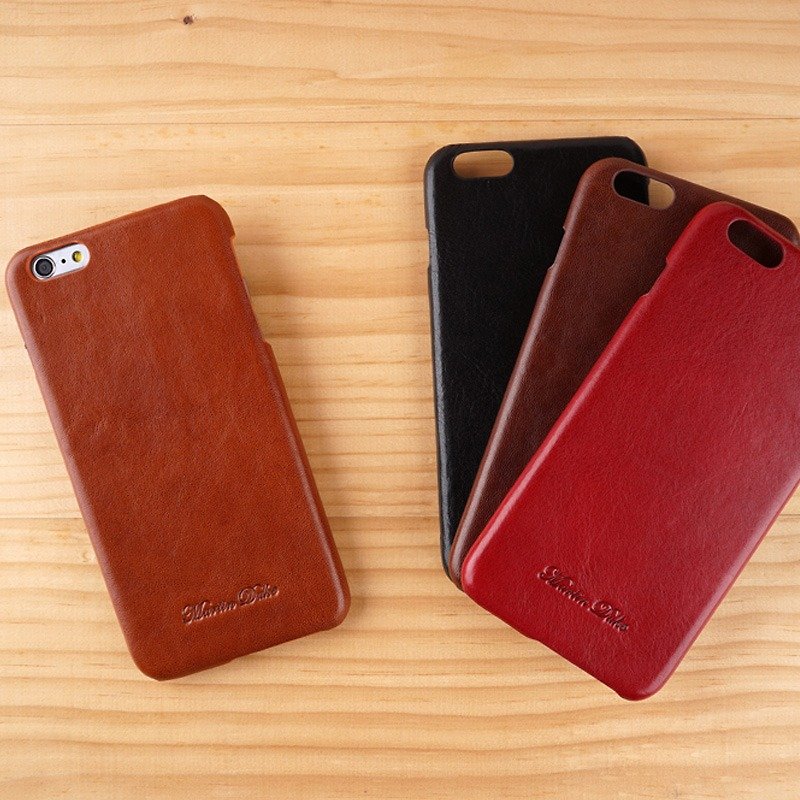 iPhone 6plus / 6Sプラスレザーフォンケースバックブラック - スマホケース - 革 多色