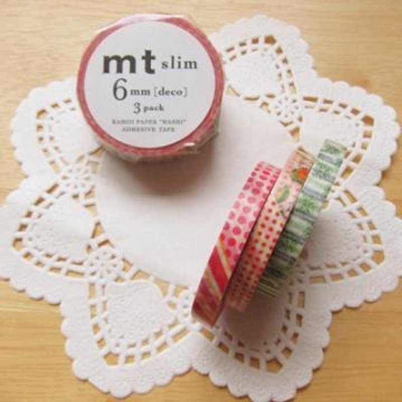 mt and paper tape 6mm thin version 3 color set [MTSLIM19] - มาสกิ้งเทป - กระดาษ หลากหลายสี