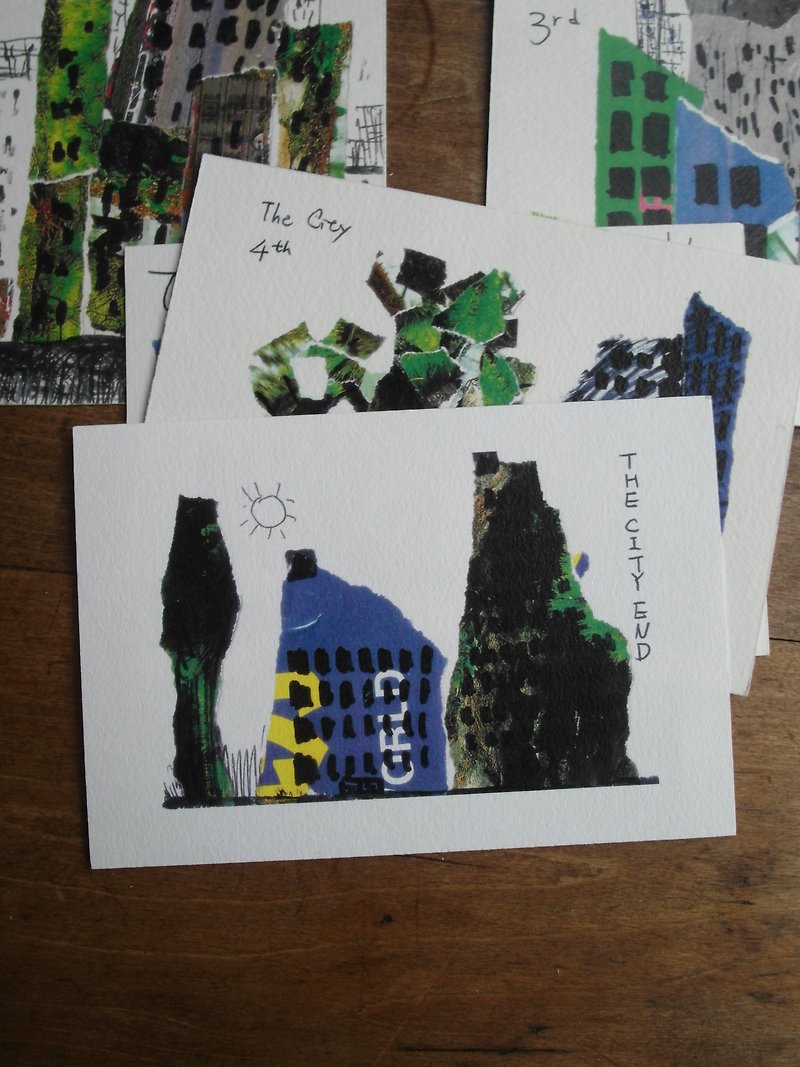 絵ハガキでアデル---単独の都市5添字地域 - カード・はがき - 紙 グリーン