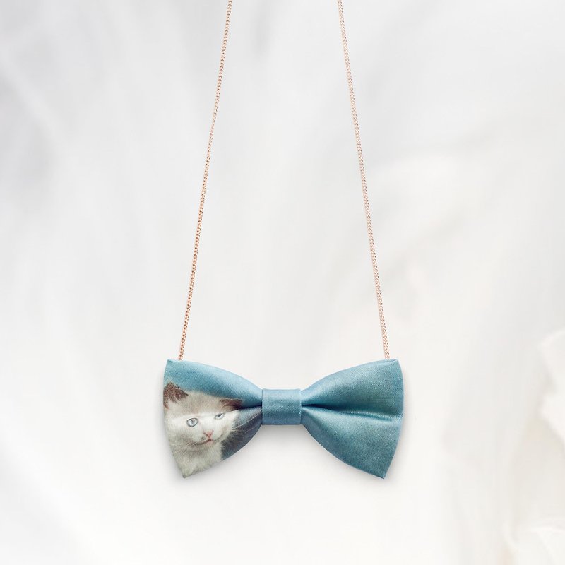 K0048 Necklace, Hairband, Pet Collar, Toddler Bow tie - สร้อยติดคอ - วัสดุอื่นๆ สีน้ำเงิน