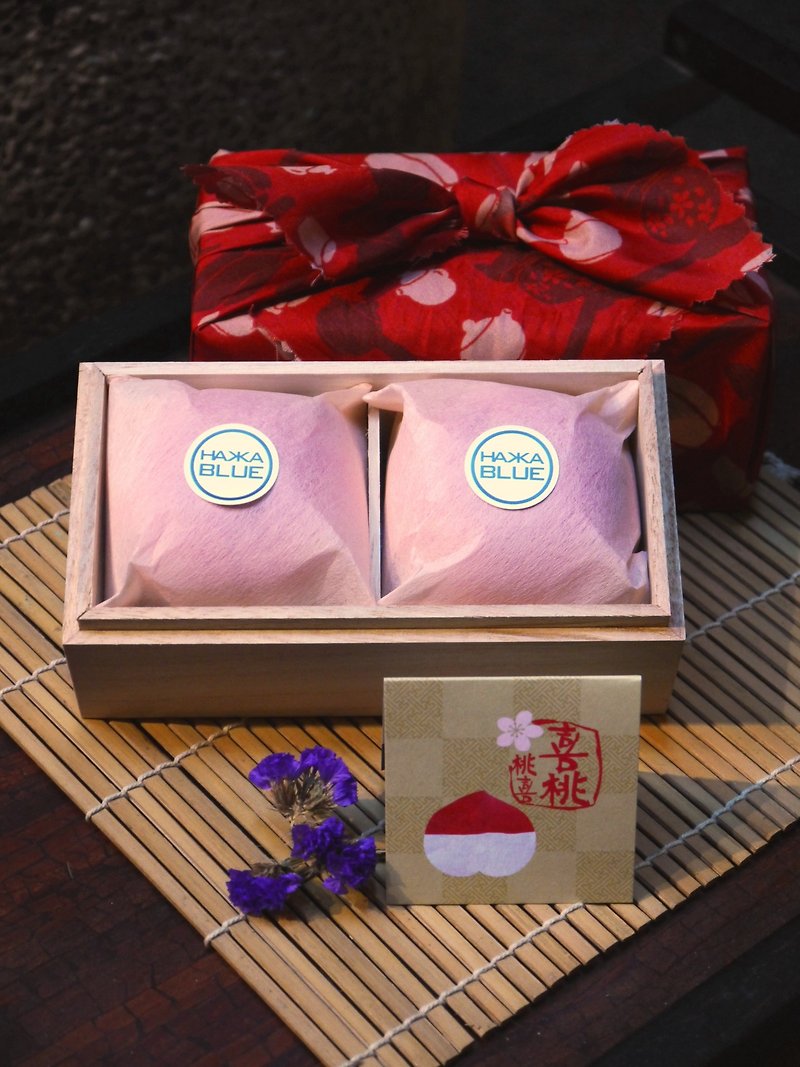 【台客藍】喜桃 桃喜杯 茶杯二入組+花布包裝(隨機) - 茶具/茶杯 - 其他材質 粉紅色