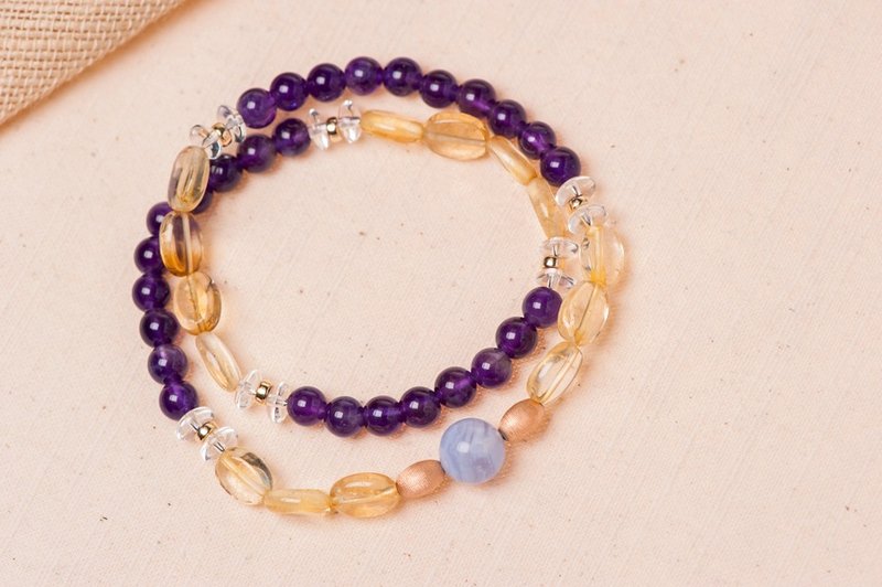 [Woody'sHandmade] extravagance. Amethyst, citrine bracelets. - Bracelets - Gemstone Multicolor