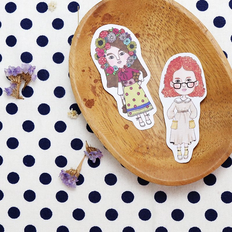 sticker set-little vintage girls (2 into) - Stickers - Paper 