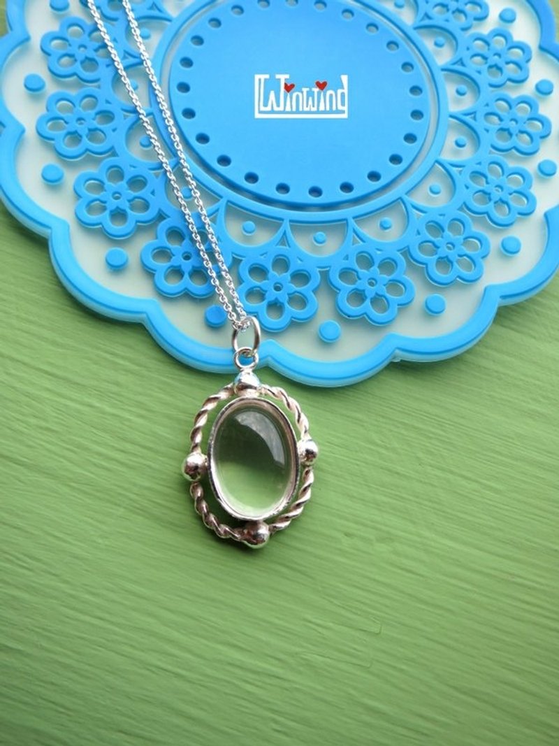 自然な白色結晶を - ウイングはビクトリア朝様式の宝石の銀がクラッシュしたと思います - ネックレス - 宝石 