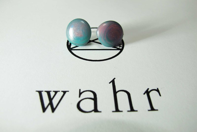 【Wahr】同卵雙生耳環(一對) - Earrings & Clip-ons - Other Materials Multicolor