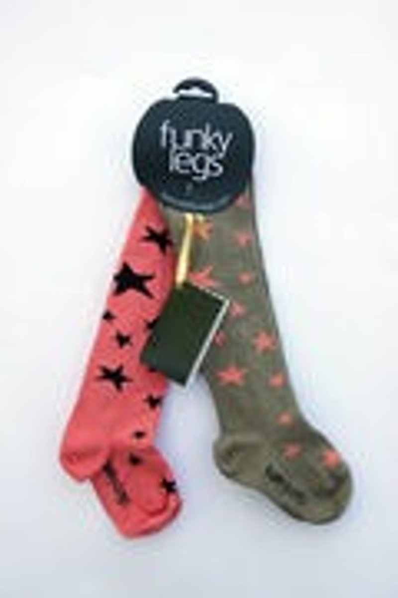 2014 autumn and winter funky-legs pink star and black star Christmas organic cotton tights set - Bibs - Plants & Flowers Pink