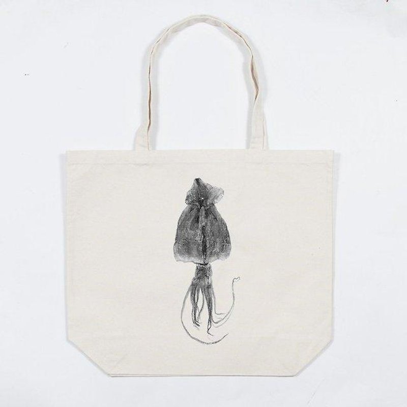 Dried squid tote bag canvas Tcollector - กระเป๋าถือ - ผ้าฝ้าย/ผ้าลินิน หลากหลายสี