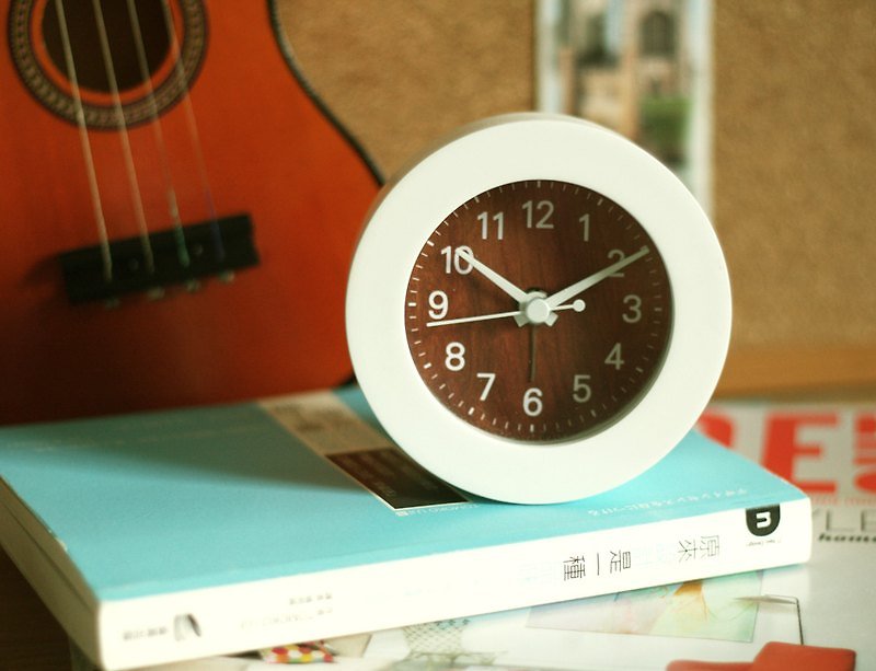 Department of Nature - Angel White Round Alarm Clock - Clocks - Wood White