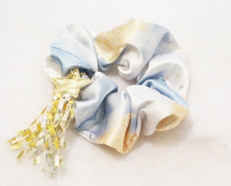 cloud scrunchie with shooting star tassel - Hair Accessories - Other Materials Blue