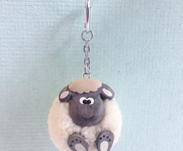 POM POM SHEEP key chain/ magnet - Shop longlasting Magnets - Pinkoi