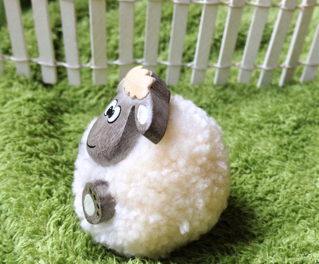 POM POM SHEEP key chain/ magnet - Shop longlasting Magnets - Pinkoi