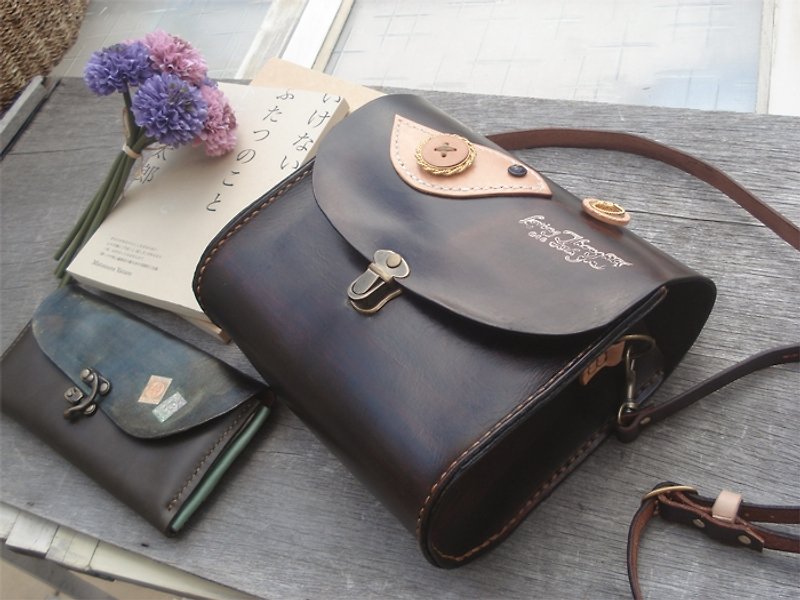Dear U youth birdie manual package - leather strap models - Messenger Bags & Sling Bags - Genuine Leather Brown