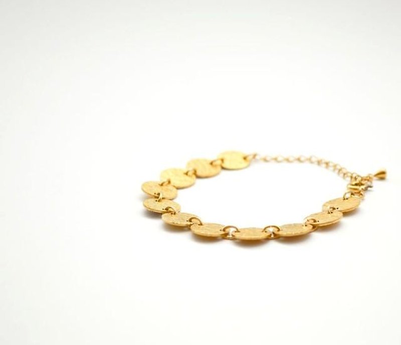 Circle Brass Plate Bracelet - ブレスレット - 金属 ゴールド