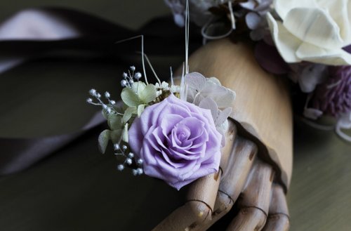 Ring Flower [No Withered Flower Series] Rose Flower Style / Purple / Pink