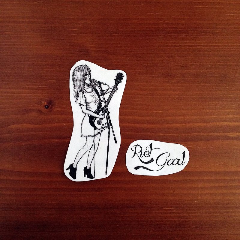 * Witchcraft the illustration * Rock girl transparent stickers - Stickers - Paper Black