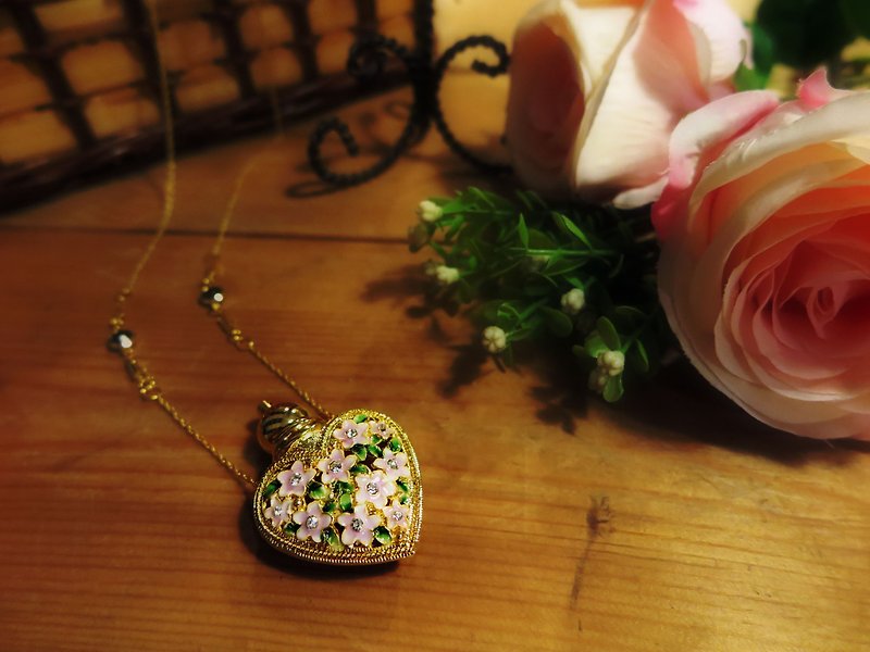Neve Jewelry Purple Heart Perfume Bottle Necklace - สร้อยคอ - โลหะ สีม่วง