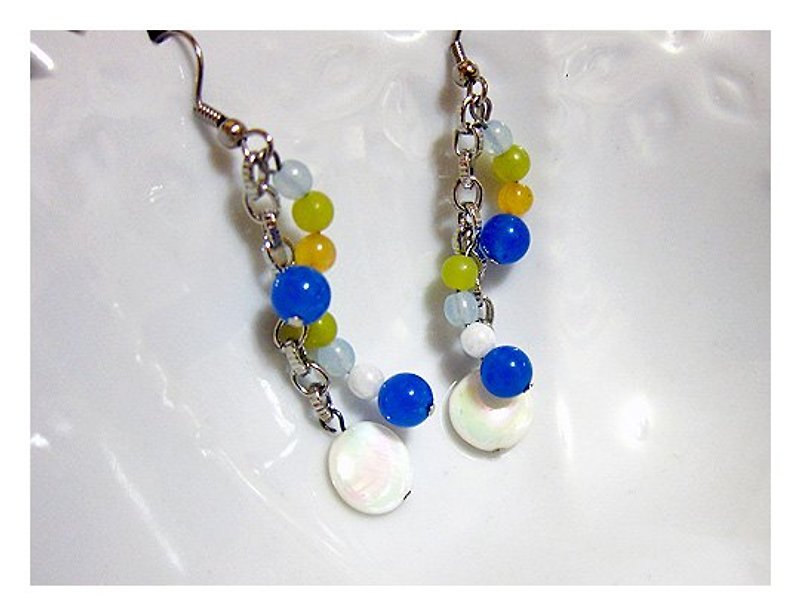Irregular pop style earrings - Earrings & Clip-ons - Other Materials Multicolor