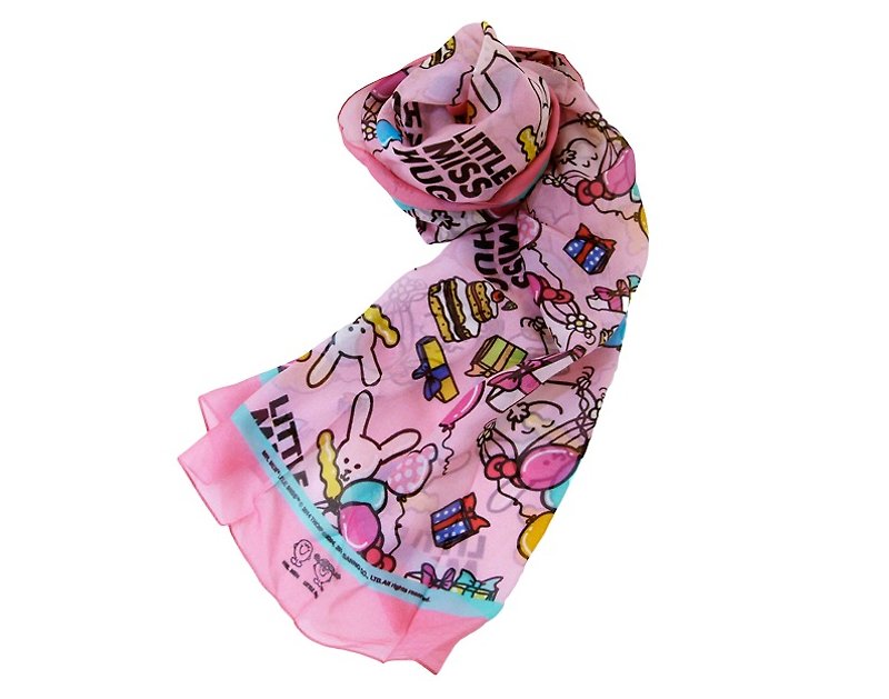 Little Miss Hug x Artify Me pink long scarf - Scarves - Silk Pink