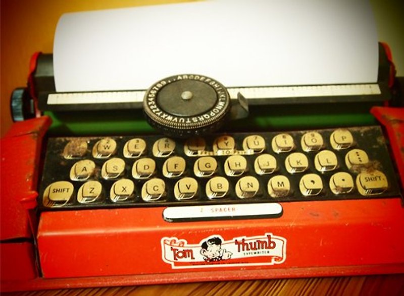 50年代Tom Thumb typewriter 美國古董老鐵皮玩具打字機 - Other - Other Materials Red