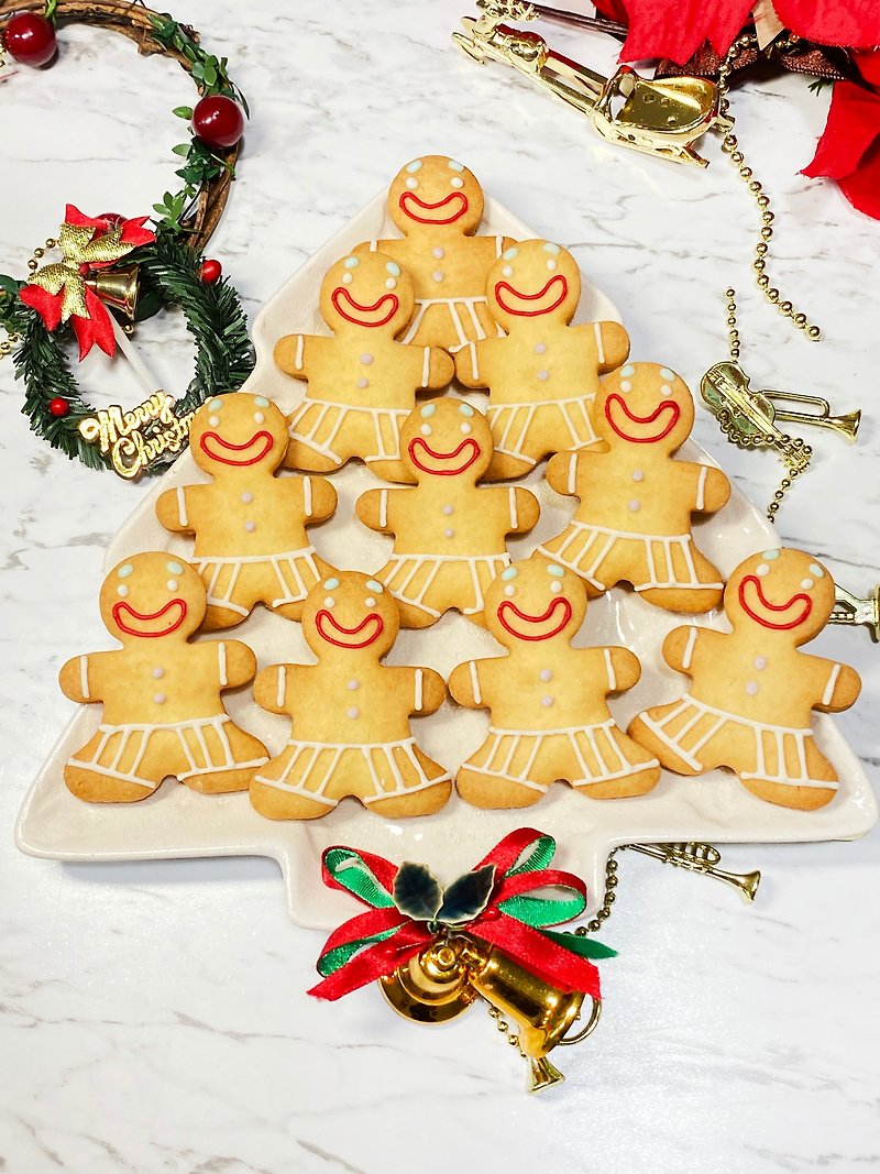 Christmas gift Gingerbread man biscuit cinnamon chocolate original three choices (additional ribbon packaging can be purchased) - คุกกี้ - อาหารสด สีนำ้ตาล