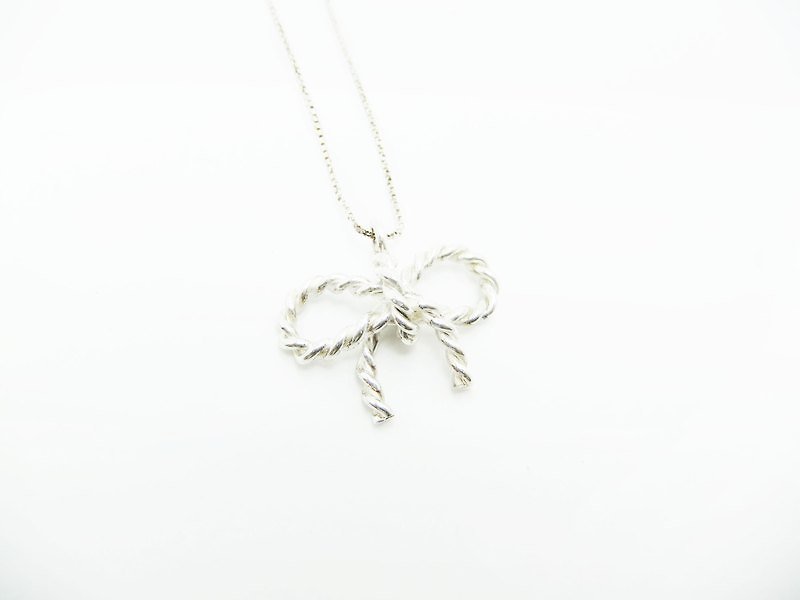 Favorite Silver Jewelry Series-Bow - Necklaces - Other Metals Gray