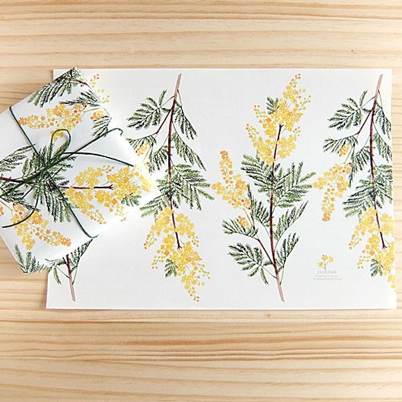 Mimosa wrapping paper 10 into the group - อื่นๆ - กระดาษ สีเหลือง