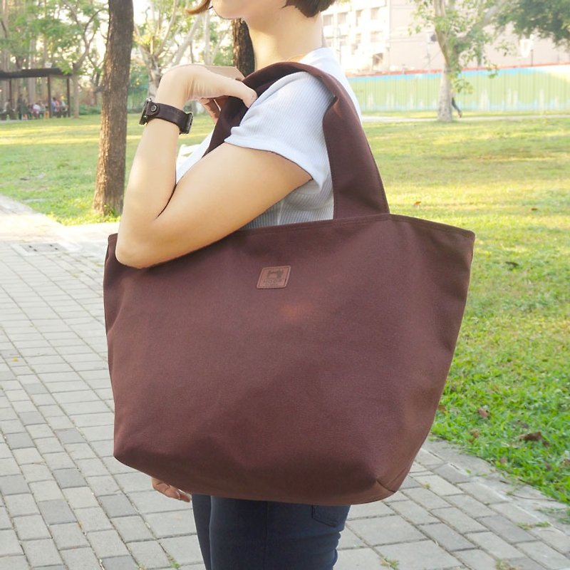 Wind Bold Canvas Bag - Japanese High Pound Canvas (Black Brick Cocoa) - Messenger Bags & Sling Bags - Other Materials Brown
