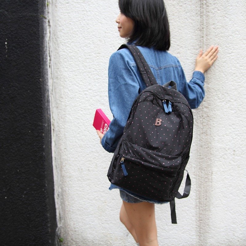 100416-00★Bagcom After the soft-touch star point housed Backpack - Black - Backpacks - Other Materials Black