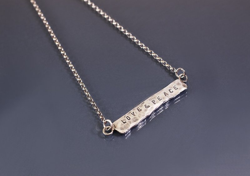 Texture Series - Lettering 925 Silver Necklace - Necklaces - Sterling Silver Gray