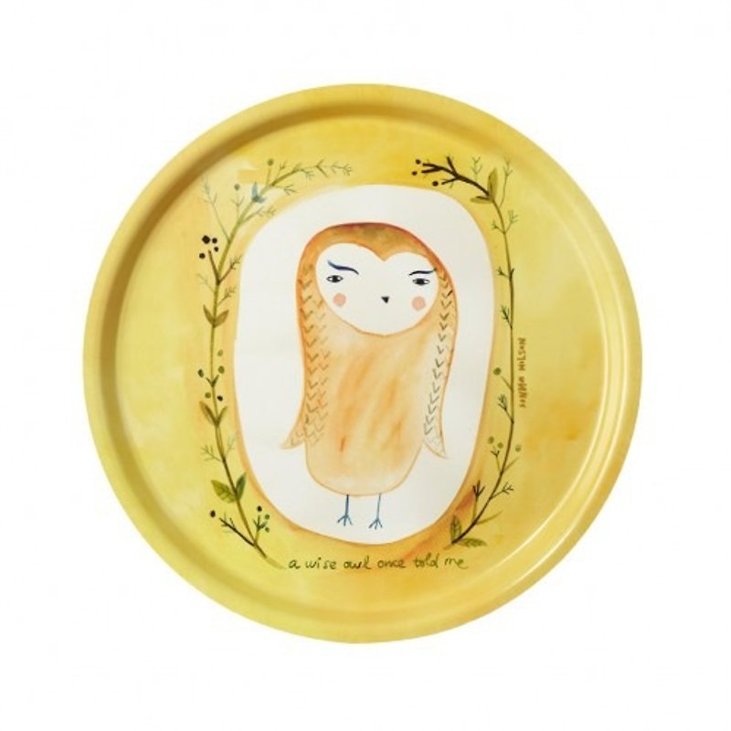 Wise Owl Limited Hand-painted Tray | Donna Wilson - ถาดเสิร์ฟ - พลาสติก สีเหลือง