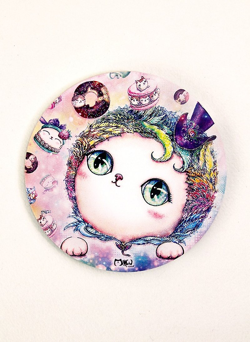 Good hand-painted ceramic water coaster ~ sweet cat - Coasters - Other Materials 