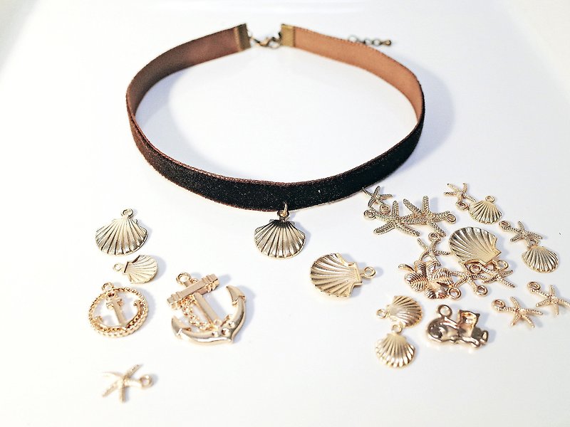 W&Y Atelier - Brown Choker , Shell/Starfish/Anchors Necklace (4 colors) - Necklaces - Other Materials Yellow