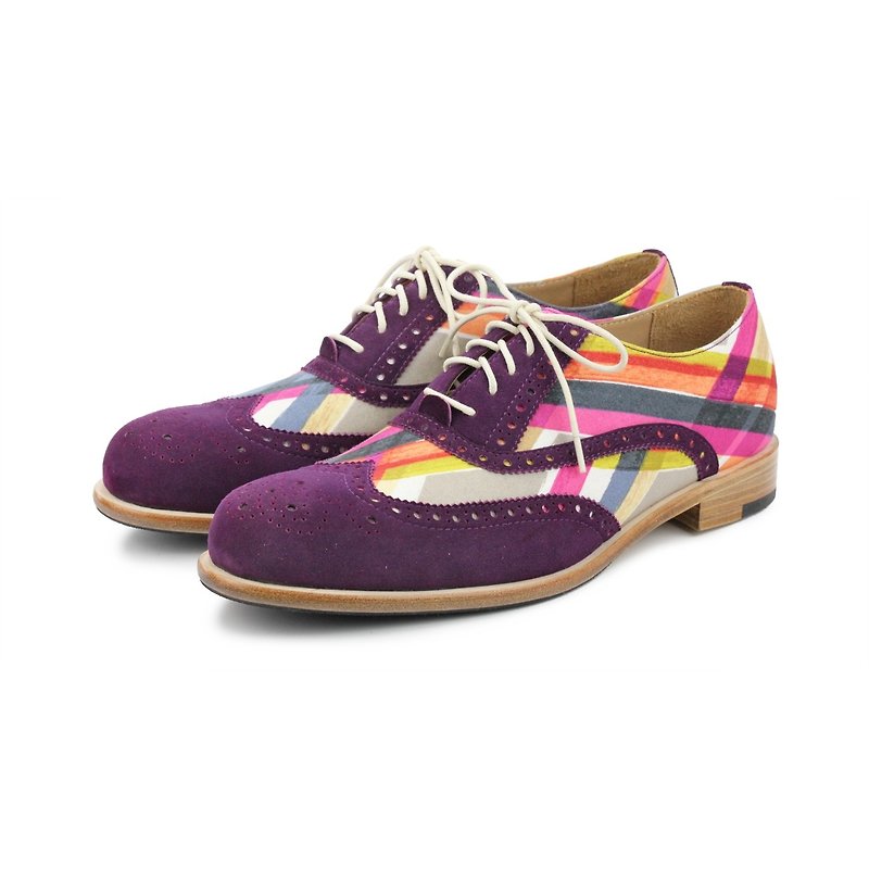 Oxford shoes Math Practice M1150 Purple - รองเท้าอ็อกฟอร์ดผู้ชาย - หนังแท้ สีม่วง