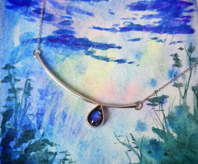 Moonstone Tear Silver Necklace - Shop Tamasii Jewellery Chokers