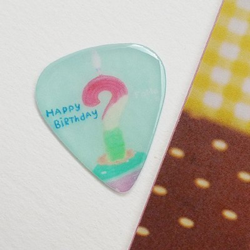 FaMa's Pick guitar shrapnel happy birthday, how old you are - อุปกรณ์กีตาร์ - เรซิน สีน้ำเงิน