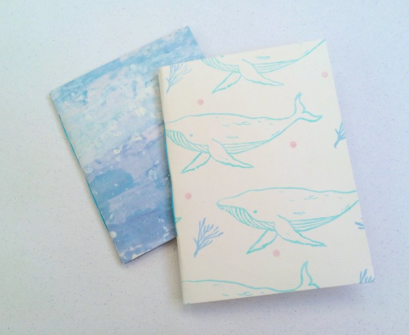 座頭鯨口袋本 手工書筆記簿 - 筆記本/手帳 - 紙 藍色