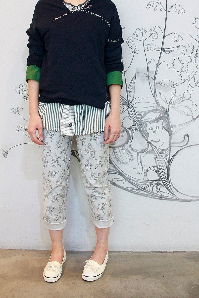 & by tan&luciana . Flower print pants-special price - Women's Pants - Other Materials Gray
