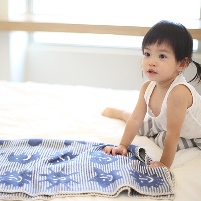 Swedish Klippan Shurou Baby Blanket - Small Universe Blue - ผ้าห่ม - ผ้าฝ้าย/ผ้าลินิน สีน้ำเงิน