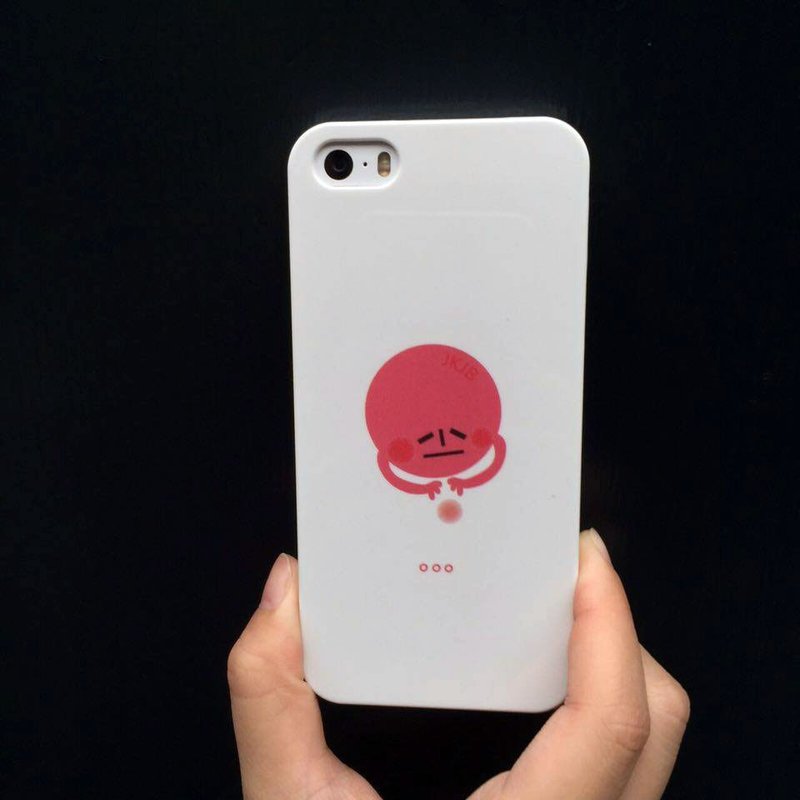 害羞粉圓You make me blush - iPhone手機殼(白底硬殼) - 手機殼/手機套 - 塑膠 白色