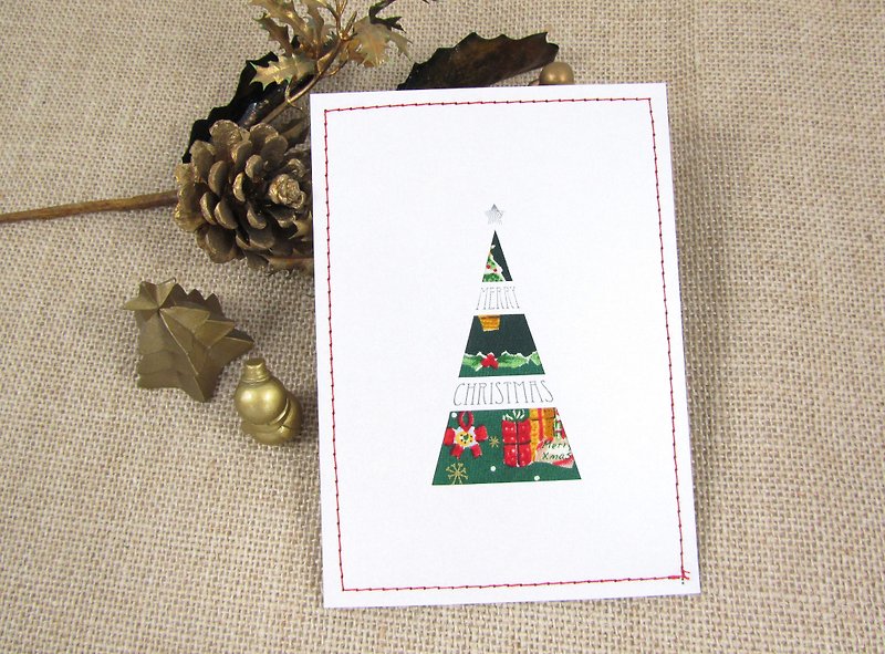 限られた手作りのクリスマスカードチップサンドイッチ/はがきカーライン - カード・はがき - 紙 