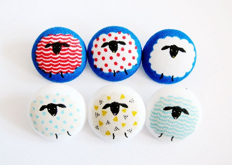 Handmade cloth buckle knitting material sewing sheep - Other - Other Materials Blue