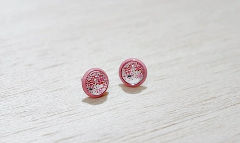 時光寶石<粉色烤漆耳環>-耳針式-限量X1- - 耳環/耳夾 - 壓克力 粉紅色
