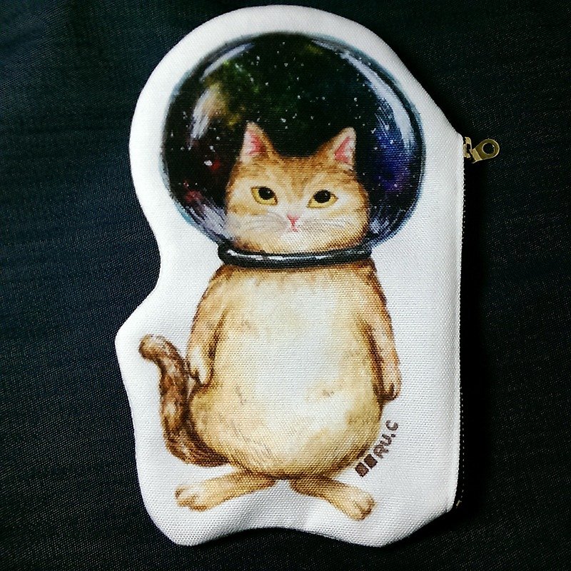 Cat in Space Glass Bowl★Bag / Pencil Case - Toiletry Bags & Pouches - Other Materials Multicolor